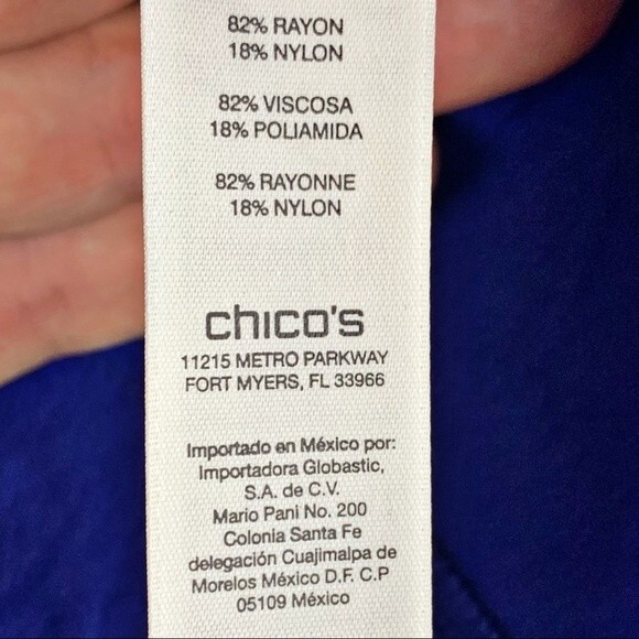 Chico’s Women's Size 0 Small Blue Open Front Jacket Nylon Ruched Lightweight - Picture 4 of 10